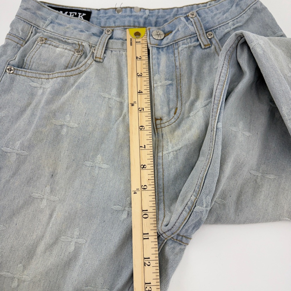 SMFK Plan D Cross Jacquard Ankle Jeans Women Small Light Wash Blue Denim Size 6 - Picture 8 of 15